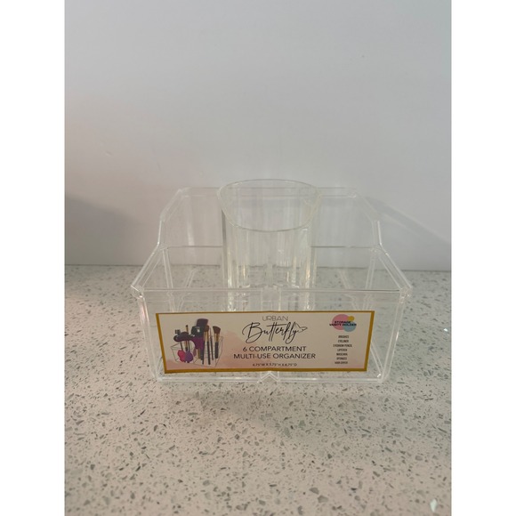 Urban Butterfly Other - Urban Butterfly Clear 6 Compartment Multi-Use Makeup Vanity Organizer UB-6CMUO